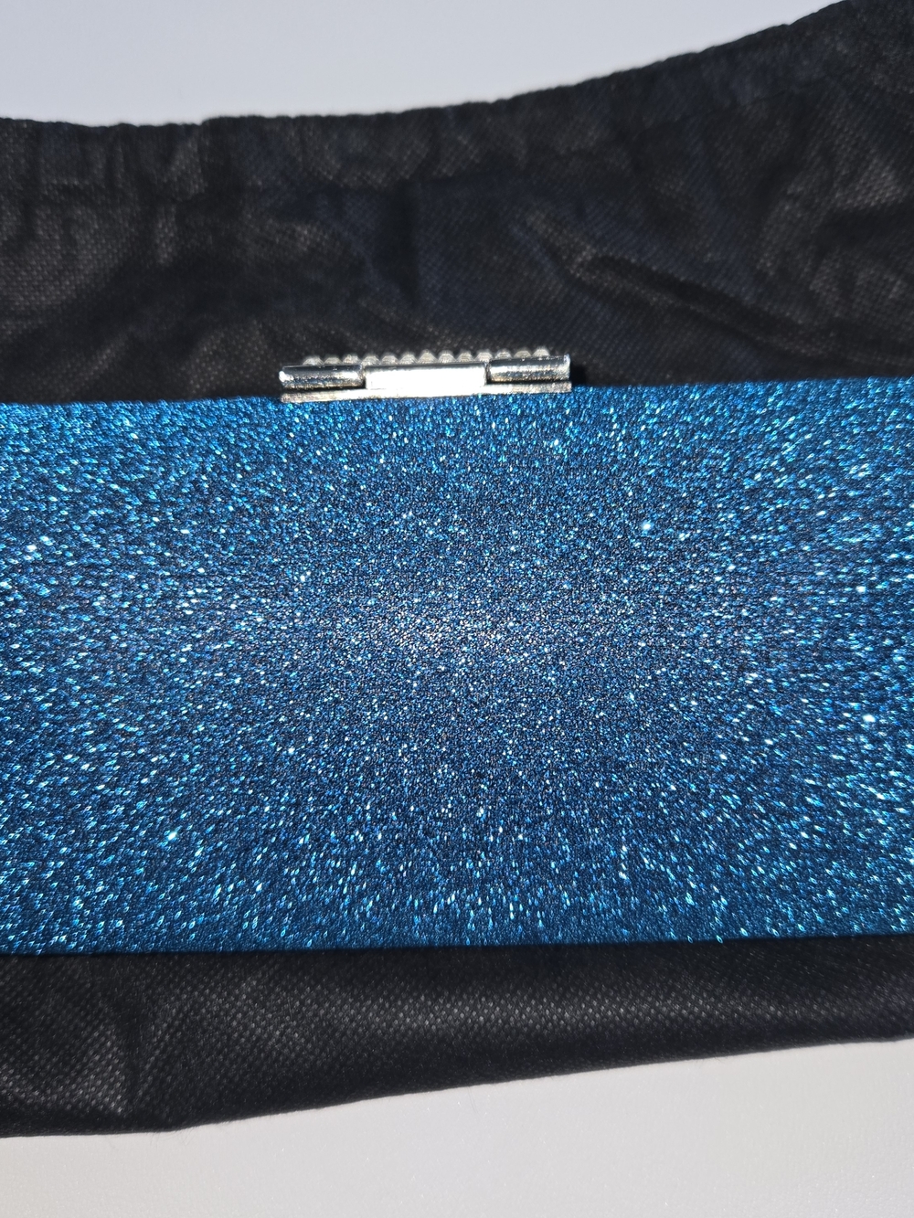 NWT Blue Sparkle Evening Clutch with Rhinestone Accent - Picture 2 of 8